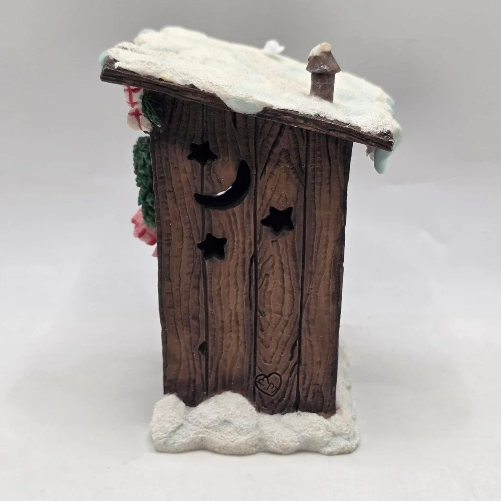 Enesco Christmas Mary Mary Had A Farm Cow Outhouse Figurine 1997 Vintage